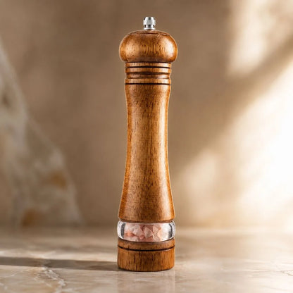 Elara Haus Wooden Salt And Pepper Grinder - Solid Wood Adjustable Coarseness 6
