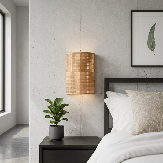 Woven Rattan Wall Lamp Sconce
