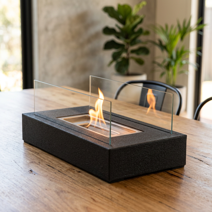 Tabletop Fire Pit with Glass Panels