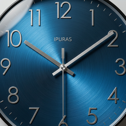 Silent Quartz Wall Clock with Glass Face