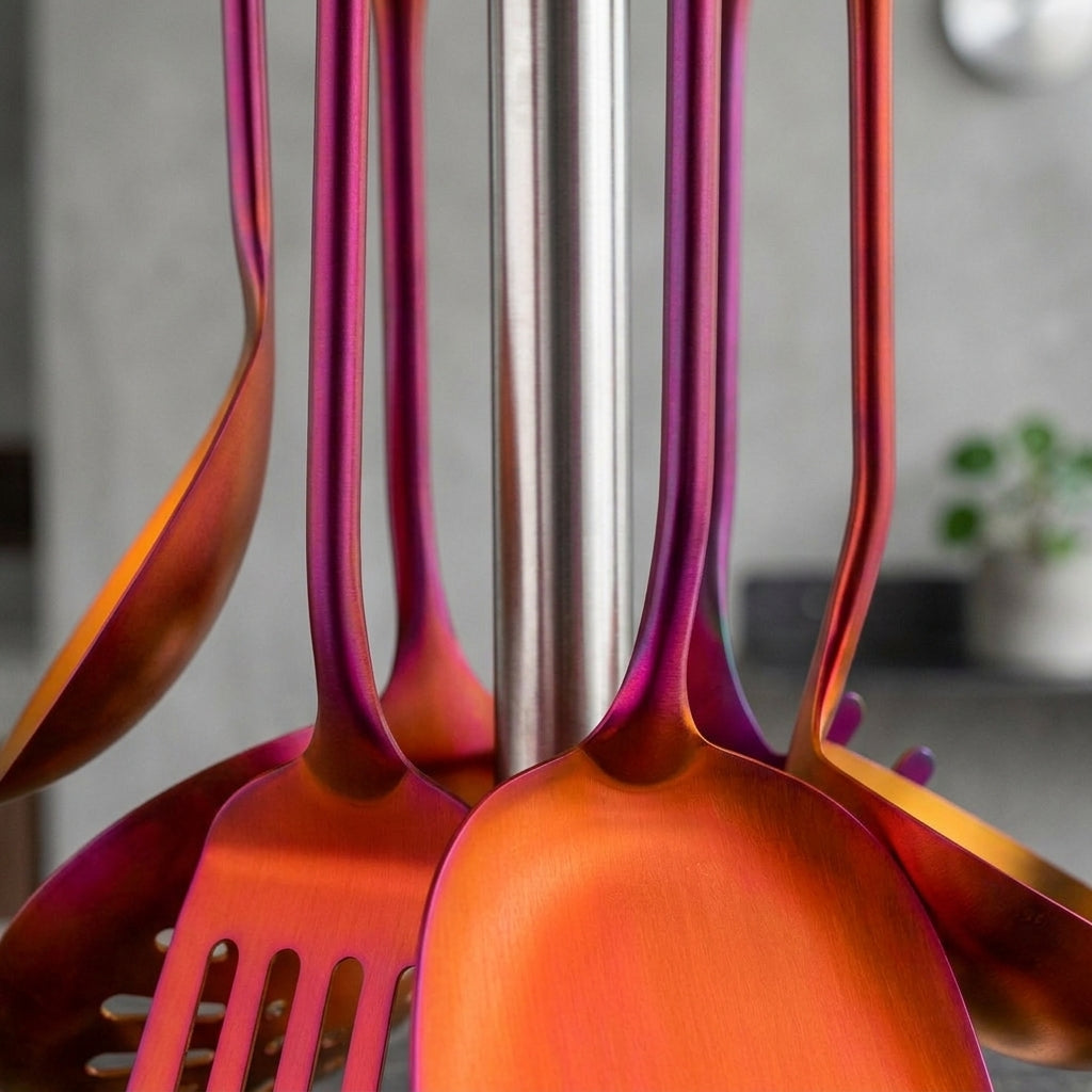 Stainless Steel Kitchen Utensil Set with Stand