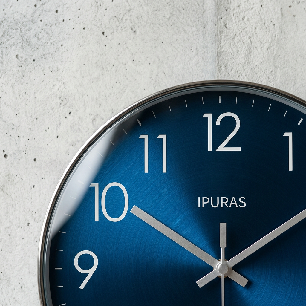 Silent Quartz Wall Clock with Glass Face